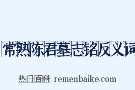 常熟陈君墓志铭反义词是什么意思的图片